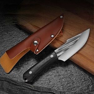 Ny hög hårdhet Knife Gift Leather Case Sharp Fruit Hand Cut Meat Home User Externt Jewt