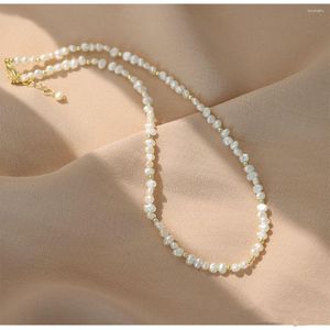Choker Naturalny naszyjnik z perłami słodkowodnej złote koraliki Wysokie wysokiej jakości nieregularny cios luźny do biżuterii wykonujący majsterkowanie