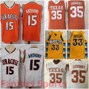 College Basketball Jersey Syracuse Orange 15 Camerlo Anthony Orange Basketball Jerseys Texas Longhorns 35 Kevin Durant Marquette Butler Stitched Jerseys