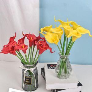 Decorative Flowers 10PC PU Fake Flower Artificial Calla Lily Bouquet For Wedding Bridal Home Table Decor