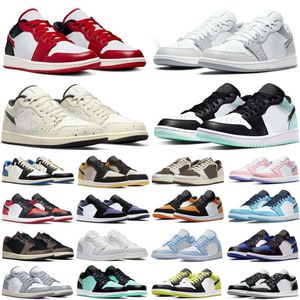 1 Jumpman 1s Низкие баскетбольные кроссовки Diamond Gym Red Tie Dye Arctic Punch Черный носок Citron Pulse Reverse Dark Fragment Unc Coral