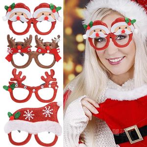 Solglasögon roliga julglasögon ram Santa Claus Xmas Tree Paper Navidad Party Decorations Po Props Kids Gifts Noel
