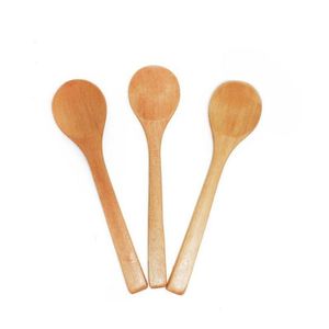 Spoons Eco Friendly 20Pcs Lot 5Inch Wooden Spoon Ecofriendly Japan Tableware Soup Scoop Coffee Honey Tea Round Head Spwooden Spoonoo Dhxcn