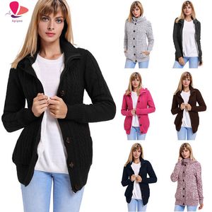 Mulheres suéteres grosso outono inverno manga longa malhas cardigan mulheres tamanho grande camisola de malha feminina graciosa jumper casaco com capuz 230905