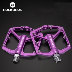 Bisiklet Pedalları Rockbros Bisiklet Pedalları Alüminyum Alaşım Anti-Slip Bisiklet Pedalları Ultralight Mühürlü Rulman MTB Yolu Dağ Bisiklet Pedalı 230906