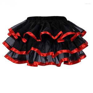 Bustiers & Corsets 2023 Ladies Plus Size Red Tulle Skirts Womens Adult Tutu Skirt Faldas Saias Femininas Pleated Midi Costume Corset