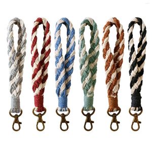 Keychains Double Colors Braided Keychain For Women Men Backpack Bracelet Outdoor Survival Emergency Rope Chain Metal Clip Buckle