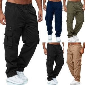 Calças masculinas casual bolso combate carga skater menino alta tendência de rua solta calças de trabalho esportes oversize skate bottoms 230906