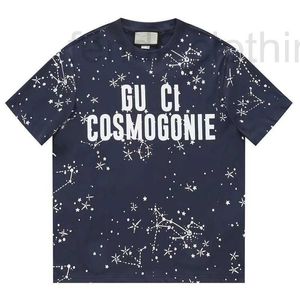 メンズTシャツデザイナー2023春/夏の新しい高級ファッションホームチェスト星が印刷されていて、女性用のゆるい半袖TシャツXoft