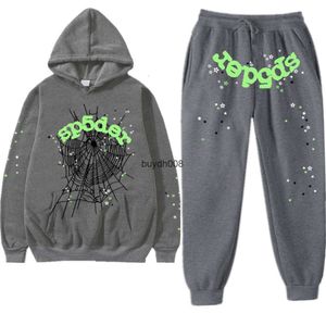 Phu2 2023 Erkek ve Kadın Hoodies Moda Örümcek Web SP5der 555555 Hip Hop Şarkıcı Mektubu Basılı Çift Kazak Sweatshirt Seti