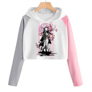 Kadın Hoodies Sweatshirts Kawaii Demon Slayer Anime Kamado Nezuko Tanjiro Hoodie Kadın Koreli Kpop Sokak Tarzı Sweatshirt Kız Sokak Giyim Kadın 230906