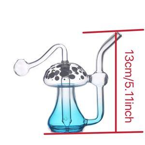 En yeni mantar şekli mini bong su borusu nargile renkli katı ışıltı ışıltısı koyu dab teçhizat bongs boruları 10mm erkek eklem yağ brülörü banger çivi