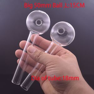 Büyük Boyut Büyük Pyrex Cam Yağ Boru Borusu 15cm Lenght 50mm Top Cam Tüp Yağı Tırnak Sigara içme borusu