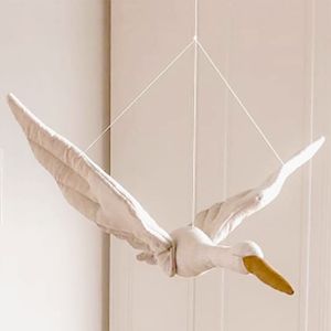 Decorative Objects Figurines Creative wall hanging Swan Plush Stuffed Doll fabric family bedroom Nursery room decor hanging ornaments baby soothing pillow 230906