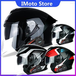 Capacetes de motocicleta 2023 Profissional Racing Motorbike Capacete Modular Dual Bluetooth Full Face Safe Casco Capacete Casque Moto