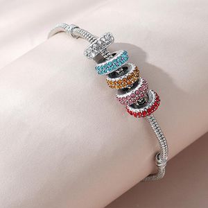 Link Bracelets Ins Simple Multi-match Rainbow Candy Color Ring Diamond-encrusted Hand String Small Fresh Fashion Creative DIY Bracelet