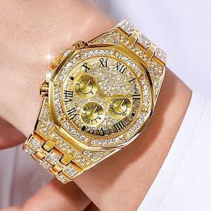 Armbandsur Diamond Women Watches Gold Watch Ladies Wrist Luxury Brand Womens Armband Female Relogio 230905