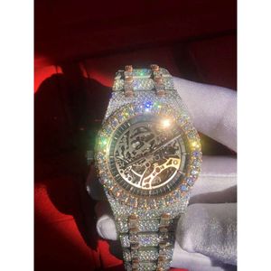 10a 3plr Digner Watch Moissanite Version Skeleton 2023 New Diamonds Watch Pass TT Rose Sier till kvalitetsmekanisk rörelse Män lyxis
