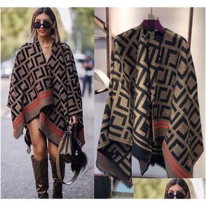 Scarves 2022 European And American High-End Open-Cut Women Autumn/Winter Scarf Cape Scarfs Shawls Drop Delivery Fashion Accessories Dhtuc