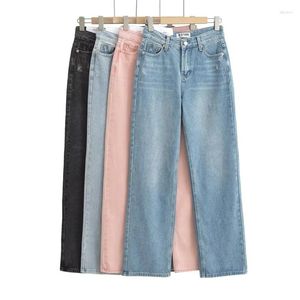 Damenjeans mit hoher Taille, Vintage, lockere Mom-Hosen mit geradem Bein, Kleidung, Sport, Reisen, weites Bein, Streetwear, Denim