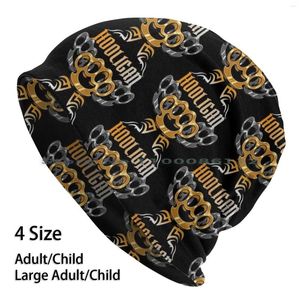 Berets Hooligan Brass Knuckles Beanies Knit Hat Hooligans Impact Ring Punch Fist Boxer Knock Out Fighter Soccer Badboy Bad Boy