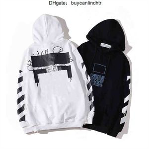 Offs Erkek Hoodies Sweatshirts 2023 Sonbahar Kapşonlu Marka Kapalı Kazak Kapşonlu Yaldızlı Plastik ve Kadın Çiftinin Beyaz Baskı Okları X Beyaz Tişörtleri 7wyo