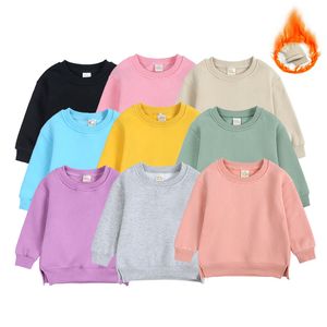 Bluzy bluzy jesienne zima niezbędne dla dzieci chłopcy dziewczęta odzież dziecięca ciepła polarowa odzież wierzchnia solidne bluzy do dla dzieci kurtka pullover 230905
