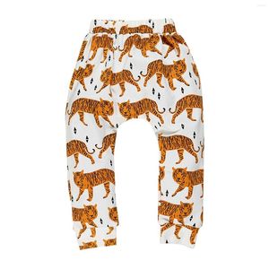 Trousers Boys And Girls Cartoon Small Animal Print Mid Waist Elastic Belt Casual Harem Pants 24 Months