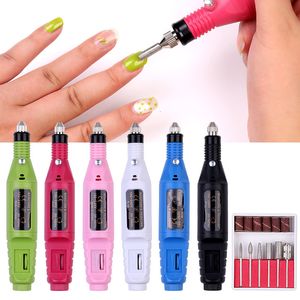 Nail Manicure Set Professional USB Drill Machine Electric Files Bits Milling Cutter Gel Polish Remover Art Tools 20000 rpm 230906