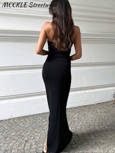 Seksowna sukienka bez rękawów 2023 Slim Hip Pakiet Solidne sukienki dla kobiecych sukienek Elegancka Elastyczna Elastyczna Płasek Lady Evening Srain