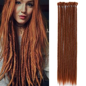 İnsan saçlı dökümler saisity 22inch el yapımı sentetik dreadlocks saç uzantıları kadın saç boyası sahte locs tığ işi saç örgüler hip hop 230906