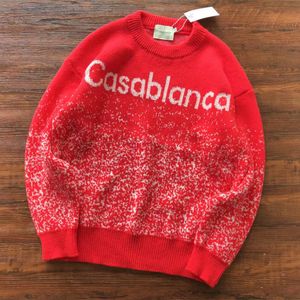 Herrenpullover Rot Schwarz Blau Casablanca Casual Sweatshirts Männer Frauen Jacquard Mode Pullover Hip Hop Gute Qualität 230905