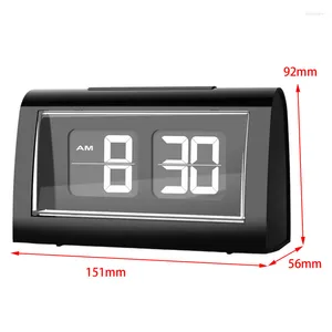 Relógios de mesa retro auto flip relógio mesa elétrica digital alarme snooze grande display para casa decoração do quarto