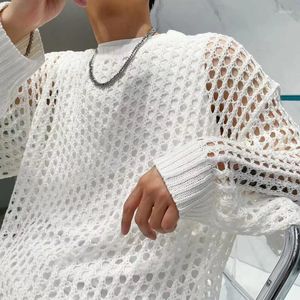 Męskie swetry wiosenne lato y2k vintage puste pusta T-shirt Man Man Dopase Geometic Tops Fashion Casual Male Pullover Sweter