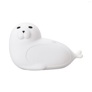 Luzes noturnas Sea Lion Lâmpada de silicone bonito animal mudança de cor luz torneira para controlar acessórios para casa