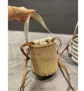 Bolsa de ombro com cordão de couro, aberta e fechada, cesta de papel de comércio justo, portátil, ombros, costas e mensageiro