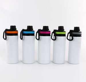 Sublimering av aluminiumvattenflaskor återanvändbara tumlar koppar utomhus bil resor rymdpotten bärbar handtag aluminium sportkettle anpassa logotyp lg10