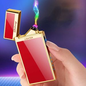 High-End Langsheng Double Arc Cigarett Lighter Charging Touch Sensing Metal Lighter WLD2