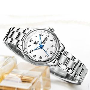 Armbandsur Olevs Luxury Quartz titta på kvinnor mode damer klockor vattentätt rostfritt stål affärer avslappnad digital urtavla Montre femme 230905