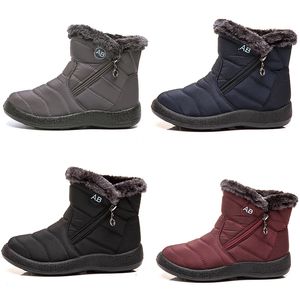 GAI GAI GAI Warm Ladies Snow Boots Side Zipper Cotton Women Shoes Black Red Blue Gray in Winter Outdoor Sports Sneakers