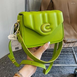 Lyxdesigner kvinnlig handväska fast färg axelväska kvinnor rektangel crossbody för mjuk pu mode messenger