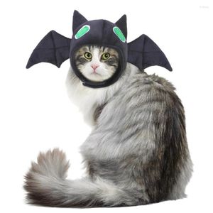 Chiesa per petare per animali domestici graziosi cappelli a forma di pipistrelli divertenti costume di Halloween per gatti cani morbidi comodi copricapo vestito