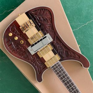 Factory Ricke back Bass Guitar Mahogany Body Lemmy Kilmister Ricken 4003 Matte Carved top Electric Bass Free Shipping