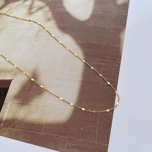 Chains Light Luxury Exquisite Niche Design Gold Thin Piece Necklace Female Collarbone Chain Japanese And Korean Stacked Plain