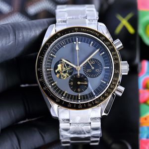 2023 Ny toppklass AAA Luxury Brand 1970 Apollo Series VK Multifunktionell kvartsrörelse Titta på 44 mm 316 Rostfritt stålfodral Steel Belt Watch Men Ocean OMG