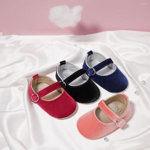 First Walkers Born Baby Shoes Girls Princess Solid 4-Colors Anti-slip Soft Sole Cotton Flat Walker Infant Accessories