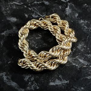 32mm/20mm Hip Hop Miami Kubanische Gliederkette Halskette Seilkette 14k echt vergoldete Kupfer Halskette Herrenschmuck