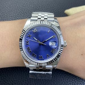 Designer Men's Watch 41mm/36mm Women's Diamond Watch Blue Dial Roman Digital Automatic Movement Waterproof Sapphire Montre de Luxe Par Gift Watch