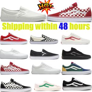 OG Men Designers Women VAS Running Shoes Old Skool Casual Shoes Checkerboard Racing Black Golden Coast Navy Sports Sneakers Trainers Shoes Size 36-44