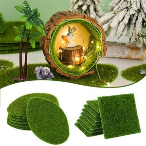 Flores decorativas gramado verde artificial diy micro paisagem cena layout tribunal fada decoração do jardim simulado musgo planta decoração